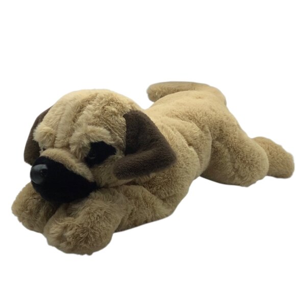 FAO SCHWARZ Lying Puggle Pug Dog Plush Soft Stuffed Animal Toy 20" - Picture 1 of 8